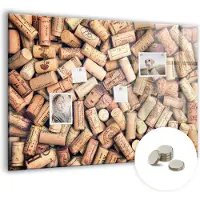 Coloray Magneetbord - Magnet Board Wijnkurken - 100x70 cm - Bruin Magneetbord - Memobord Magnetisch - Magneetbord Rechthoekig De rest - Memobord Glas - Magneetbord Muur