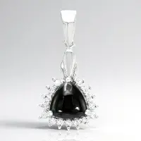 Cavill - Zilveren Hanger - 925 Sterling Zilver - Zwarte Hematiet 3,09 ct - 15 Briljant Zirkonia 0,354 ct - Elegant & Tijdloos