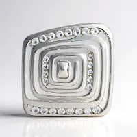 Cavill - Zilveren Hanger 925 Sterling Zilver - 25 Cambodjaanse Zirkonen 0,50 Ct - Modern Geometrisch Design - Luxe Dames Sieraad