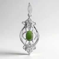 Cavill - Zilveren Hanger - 925 Sterling Zilver - 0,27 ct Keizerlijk Chrysopraas Ovaal & 0,50 ct Witte Topaas - Luxe Sieraad voor Dames