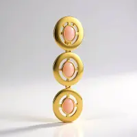 Cavill - Zilveren hanger met 3 roze opalen (2,025 ct) - 925 Sterling zilver verguld - Elegant geometrisch design - MONOSONO COLLECTION