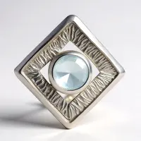 Cavill - Zilveren Hanger - 925 Sterling Zilver - Hemelblauwe Topaas 3 254 ct Ronde Cabochon - Modern Minimalistisch Ruitvormig