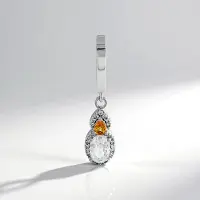 Cavill - Zilveren Hanger met Ovale Zirkoon 1 244 ct en Saffier 0 181 ct - 925 Sterling Zilver Geplatineerd - Elegant Dames Sieraad 32x7 mm