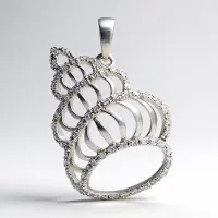Cavill - Zilveren Hanger - 925 Sterling Zilver - 63 Cambodjaanse Zirkonen 0,45 ct - Spiraalvormig Design Pavé Zetting - Elegant Zilveren Sieraad