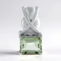 Cavill - Zilveren hanger 925 Sterling Zilver - Groene Amethist 2,23 ct Baguette - Moderne Tijdloze Dameshanger - 20x10 mm