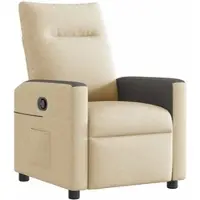 vidaXL Fauteuil verstelbaar stof crèmekleurig