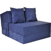 Viking Choice Luxe Opvouwbare Logeermatras Navy Blauw - Camping Matras 200x70x15 cm - Met Kussens