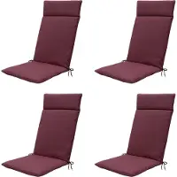 Madison tuinstoelkussen hoge rug bordeaux canvas eco+ ca. 120x50 cm set