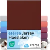 Etérea Himmlische Qualität etérea Jersey Hoeslaken 90x200 - 100x200 cm Oekotex Made in Green - 100% katoen - Bordeaux