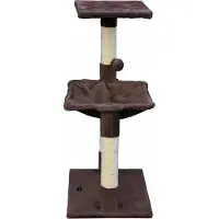 Gloria Kartonnen krabpaal voor katten, model , afmetingen 36 x 50 x 83 cm, bruin, materiaal: hout, staal, sisal