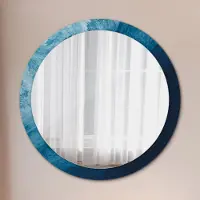 Coloray Bedrukte Spiegel - Abstracte kunst Spiegel Met Bedrukte Lijst - 100 cm - Blauw Bedrukte Spiegel - Spiegel Met Bedrukte Lijst - Spiegel Met Decoratie - Spiegel Lijst Met Print