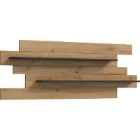 Die Möbelfundgrube Canu wandkast wandplank 2 planken eiken decor, donkergrijs.