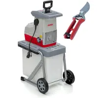 Ikra elektrische takkenhakselaar | 3000 W | geschikt voor takken tot 44 mm | automatische takkeninvoer en terugvoer | inclusief opvangbak van 60 liter, vulhulpstuk en tuinschaar