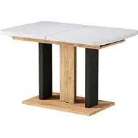 Vicco Eettafel Fenaro, Wit/Goudkleurig Eiken, 120-160 x 80 cm 2 delen