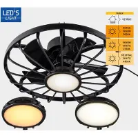 Led's Light Plafondlamp met ventilator - All-weather - verlichting en verkoeling - met afstandsbediening