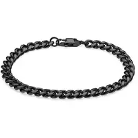 Lucleon 6 mm Zwarte Ketting Armband