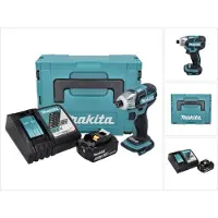 Makita DTS 141 RG1J Accu-impulsmoersleutel 18 V 40 Nm 1/4" Borstelloos + 1x accu 6.0 Ah + lader + ma (Oplaadbare batterij)