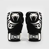 Venum Mike Tyson Replica Bokshandschoenen Diepzwart Optisch Wit - 14 OZ