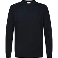 Profuomo Pullover Rib Wol Blend Navy | Donkerblauw | Maat XXL