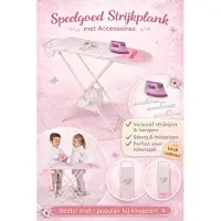 Decuevas Speelgoed - Strijkplank (opvouwbaar) met strijkijzer en 3 plastic hangers - - Stoffen opbergzakje onderaan de strijkplank