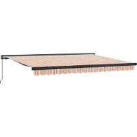 vidaXL Inklapbare Luifel Oranje en Grijs 400 × 300 cm