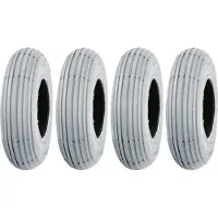 Wanda Grijze scootmobielband 200x50 geribbelde band zonder markering rolstoel - set van 4.