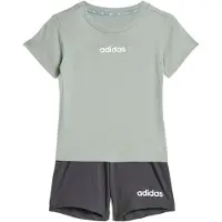 Adidas Sportswear shirt + short mintgroen/grijs Joggingpak Jongens/Meisjes Katoen Ronde hals - maat 86