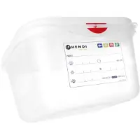 Hendi gastronormbak GN 1/6 polypropyleen 1,7 l 176x162x100 mm helder met deksel, voor voedsel
