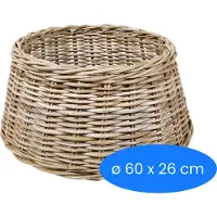 WDMT Rieten Kerstboomrok - 60 x 26 cm - kerstboommand van Rotan - Kerstboom - Kerstboomvoet - Kerstdecoratie - Kerstboommanden - Rieten Voet - Kerstboom Rok - Bruin
