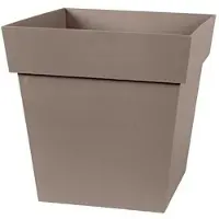 Eda pot carré toscane 32cm - contenance 22l - taupe