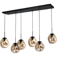 Masterlight Hanglamp Lava 6x goud glas Ø 24cm