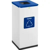 Expondo Afvalbak - 60 L - wit - papieren etiket -