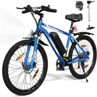 Colorway Elektrische Fiets BK15 - Trendy 26Inch Mountain EBike met Afneembare 36V 15Ah Lithium Batterij - City Commuter E-Bike met 250W Motor - 7 Versnellingen - IP54 Waterdicht