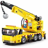 Sluban Town Wheeled Crane bouwspeelgoed kinderen vanaf 6 jaar - Constructiespeelgoed modelbouw - bouwdoos met 293 bouwstenen - M38-B1195