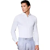 Desoto Luxury Slim Fit Jersey overhemd wit, Effen