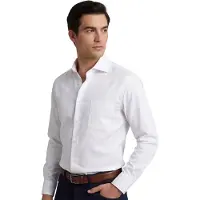 Ledub Regular Fit Overhemd wit, Effen