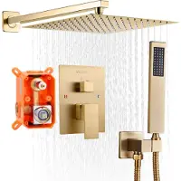 Vevor Douchekraan Regendouchesysteem voor Badkamer Douchesysteem met 254 mm Vierkante Regendouchekop &amp; Handdouche