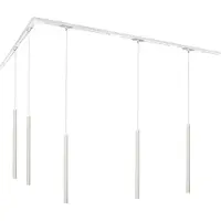 QAZQA Modern railsysteem met 5 hanglampen wit 1-fase - Iconic Frini