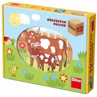 Dino Bikes Dino puzzel - houten blokken boerderij puzzel - 12 blokken