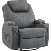 MCombo 7020 Massage Fauteuil TV met Verwarming – Draaibaar & Wipfunctie – Handmatig Verstelbaar – Grijs