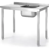 Hendi Spoelbak, met schroefverbindingen, Kitchen Line, spoelbak aan de rechterkant, 1000x600x(H)850 mm