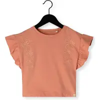 Koko Noko T-shirt oranje Meisjes Stretchkatoen Ronde hals Effen - maat 128