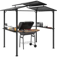 Outsunny -Grillpavillon-Metall-250L x 160B x 250H cm-Schwarz