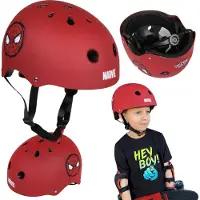 Sarcia.eu MARVEL Spider-Man Rood kinderfietshelm, sportief, lichtgewicht, VERSTELBAAR 52-56 cm