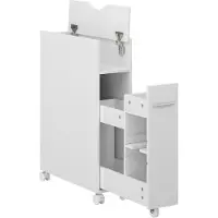 Vicco Niva Toiletkast – 18 x 71.3 cm Met uittrekbaar compartiment Wit