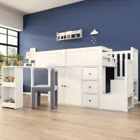 OKWISH Gestoffeerd bed 90x200 cm - Bed Met Opbergruimte - Jeugdbed - Opslagbedden - Fluwelen gestoffeerd bed - Gebroken Wit(Zonder matras)