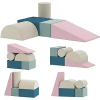 AIYAPLAY Kids Soft Play Set-Samt, 30D PU-Schaum-61L x 41B x 60H cm-Mehrfarbig
