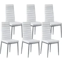 Vevor Moderne eetkamerstoel (6 stuks) Elegante gestoffeerde leren stoel (draagvermogen 136 kg) voor eettafels