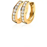 Zinzi zilveren oorringen geel verguld 15 x 3mm wit ZIO191Y