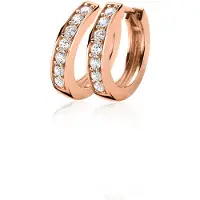 Zinzi zilveren oorringen rosé verguld 15 x 3mm wit ZIO191D